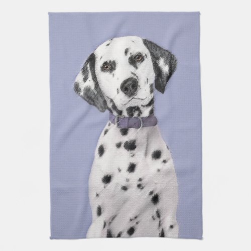 Dalmatian Painting _ Cute Original Dog Art Towel