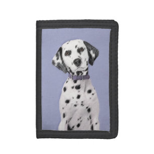 Dalmatian Painting - Cute Original Dog Art Tri-fold Wallet
