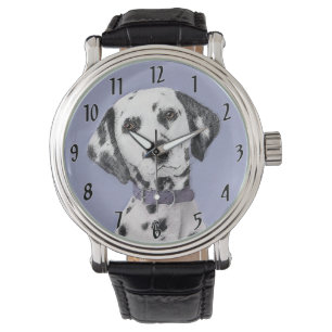 Dalmatian Painting - Cute Original Dog Art Watch