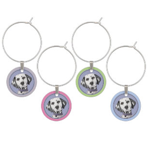 Dalmatian Painting - Cute Original Dog Art Wine Charm