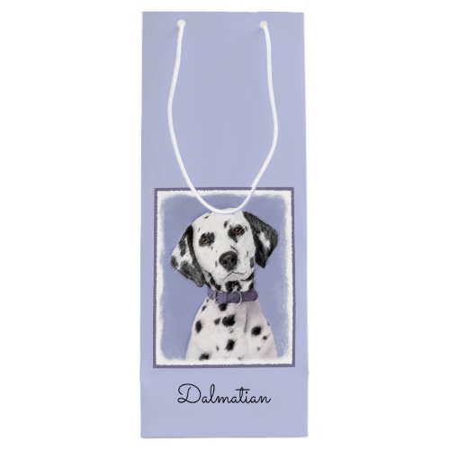 Dalmatian Painting _ Cute Original Dog Art Wine Gift Bag
