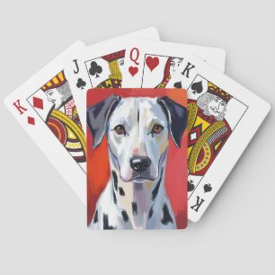 Dalmatian Painting Dog Pet Red Poker Cards