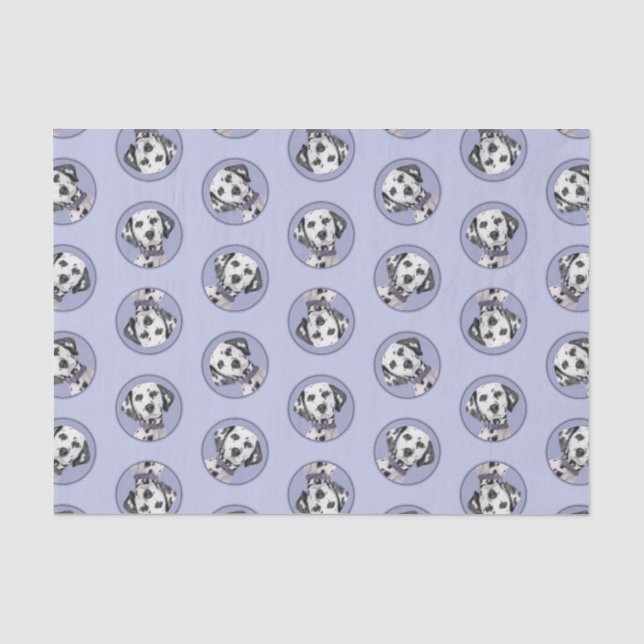 Dalmatian Painting Spotted Cute Original Dog Art Tissue Paper (Front)