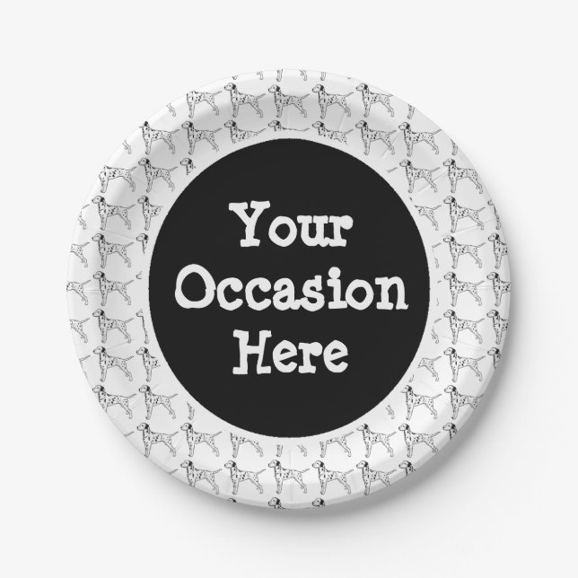 Dalmatian Party Personalize Paper Plates (Front)