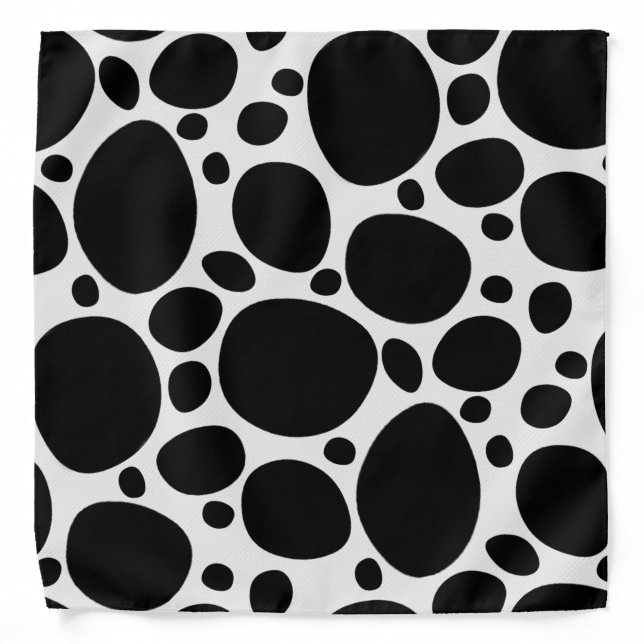 Dalmatian Pattern Black And White Design Bandana (Front)