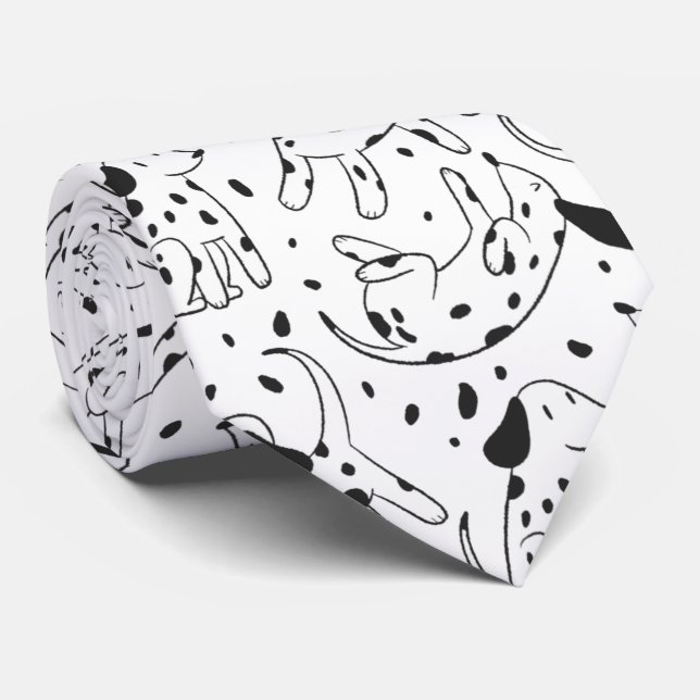 Dalmatian Pattern Neck Tie (Rolled)