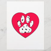 Dalmatian Paw Print In Red Heart (Front)