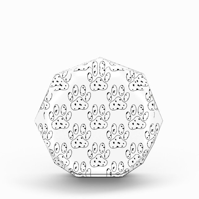 Dalmatian Paw Print Pattern Acrylic Award (Front)