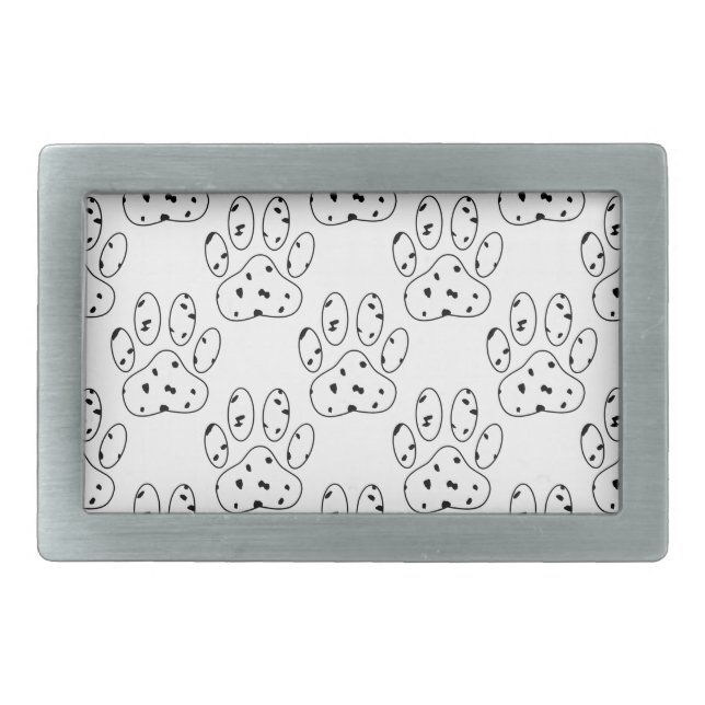 Dalmatian Paw Print Pattern Belt Buckle (Front)