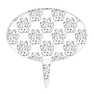 Dalmatian Paw Print Pattern Cake Topper