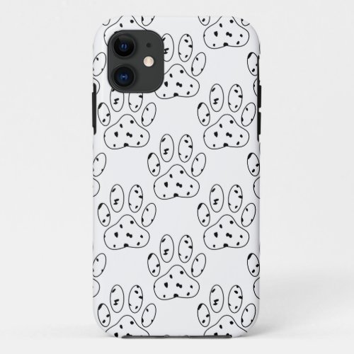 Dalmatian Paw Print Pattern iPhone 11 Case
