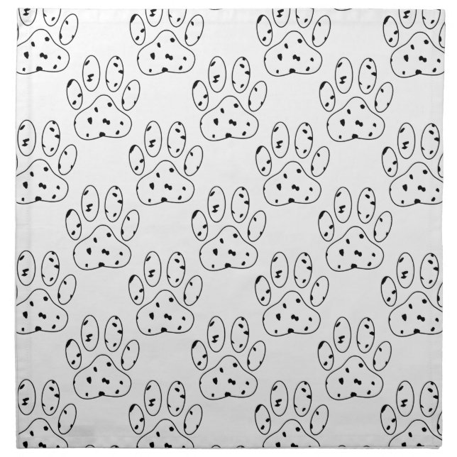 Dalmatian Paw Print Pattern Cloth Napkin (Front)
