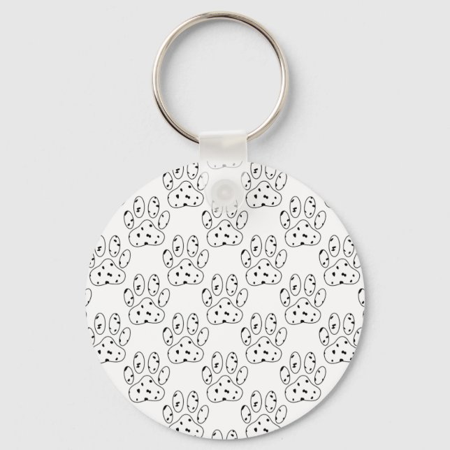 Dalmatian Paw Print Pattern Keychain (Front)