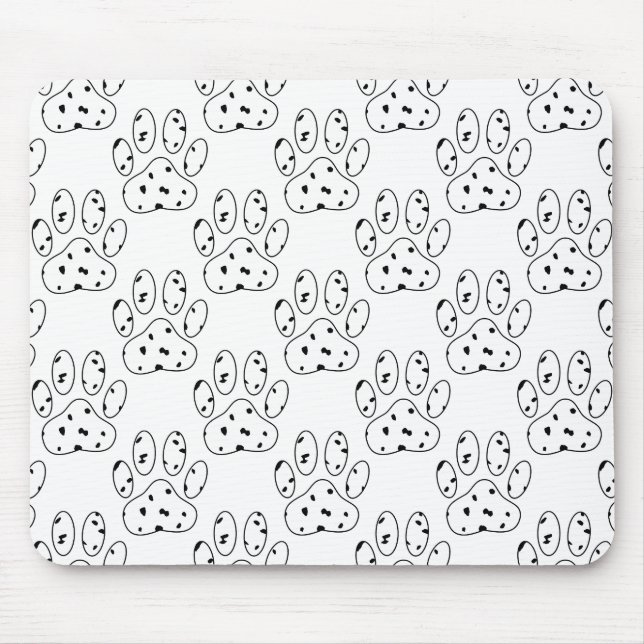 Dalmatian Paw Print Pattern Mouse Pad (Front)