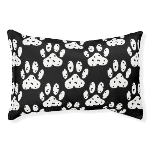 Dalmatian Paw Print Pattern Pet Bed