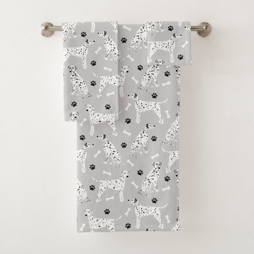 Dalmatian Paws and Bones Bath Towel Set