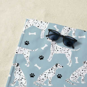Dalmatian Paws and Bones Beach Towel