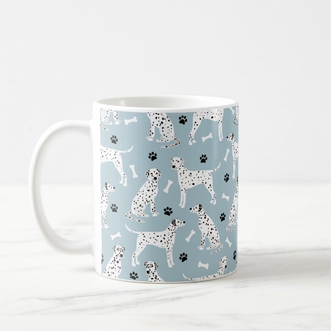 Dalmatian Paws and Bones Coffee Mug (Left)