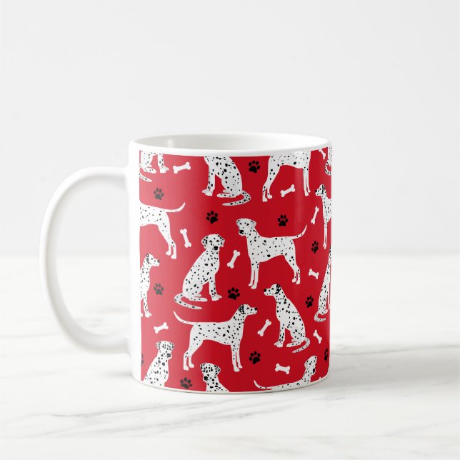 Dalmatian Paws and Bones Coffee Mug (Left)
