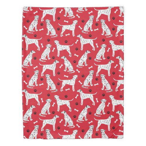 Dalmatian Paws and Bones Duvet Cover