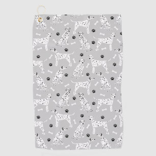 Dalmatian Paws and Bones Golf Towel