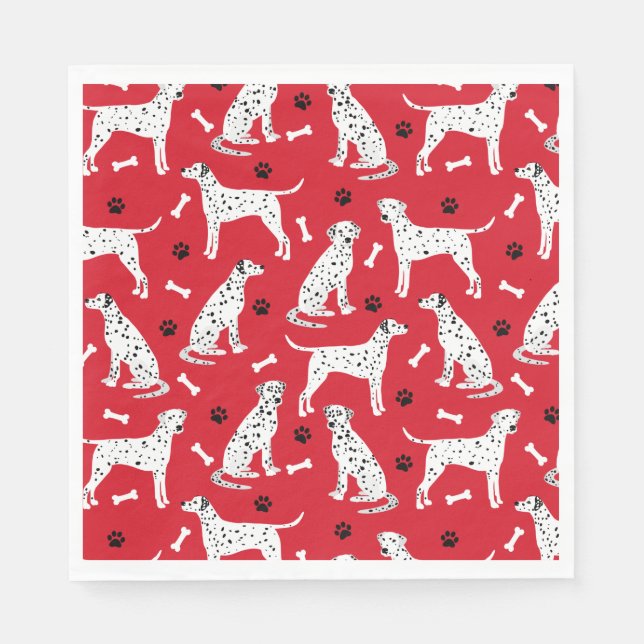 Dalmatian Paws and Bones Napkins (Front)
