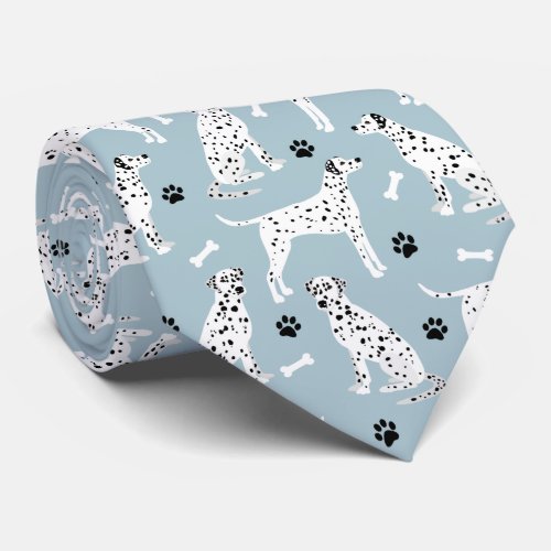 Dalmatian Paws and Bones Neck Tie