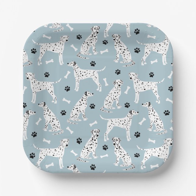 Dalmatian Paws and Bones Paper Plates (Front)