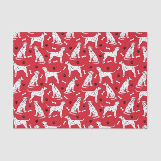 Dalmatian Paws and Bones Tissue Paper (Front)