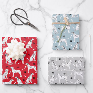 Dalmatian Paws and Bones Wrapping Paper Sheets