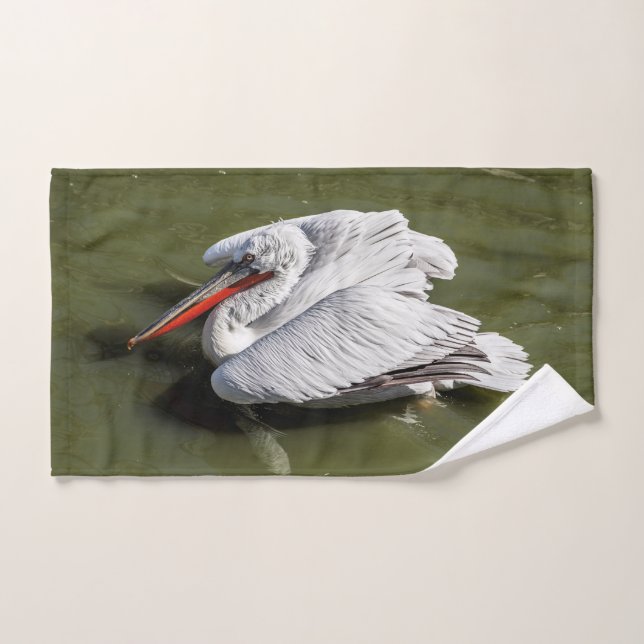 Dalmatian pelican hand towel  (Hand Towel)