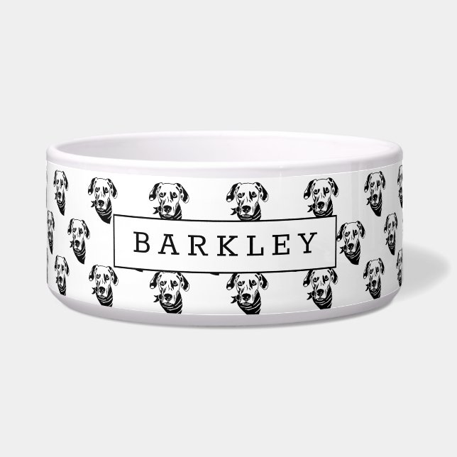 Dalmatian Personalized Dog Water Bowl (Front)