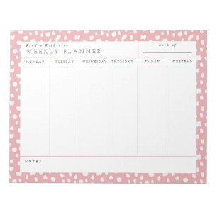 Dalmatian Persuasion Pink Weekly Planner Notepad