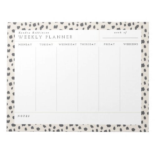 Dalmatian Persuasion Weekly Planner Notepad