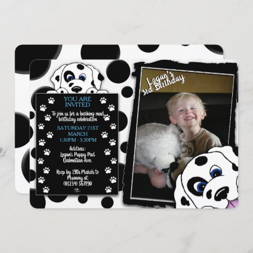Dalmatian Photo Birthday Invitations