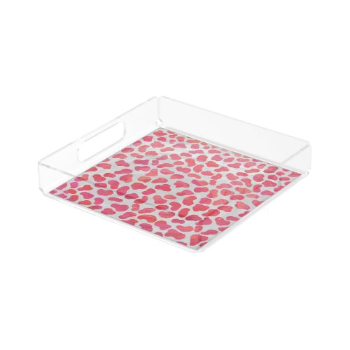 Dalmatian Pink and White Print Acrylic Tray