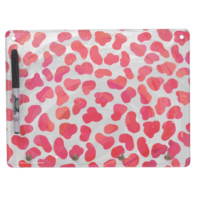 Dalmatian Pink and White Print Dry Erase Board With Keychain Holder (Front)