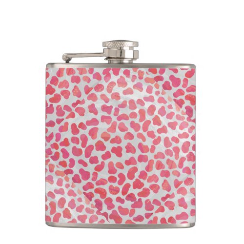 Dalmatian Pink and White Print Flask