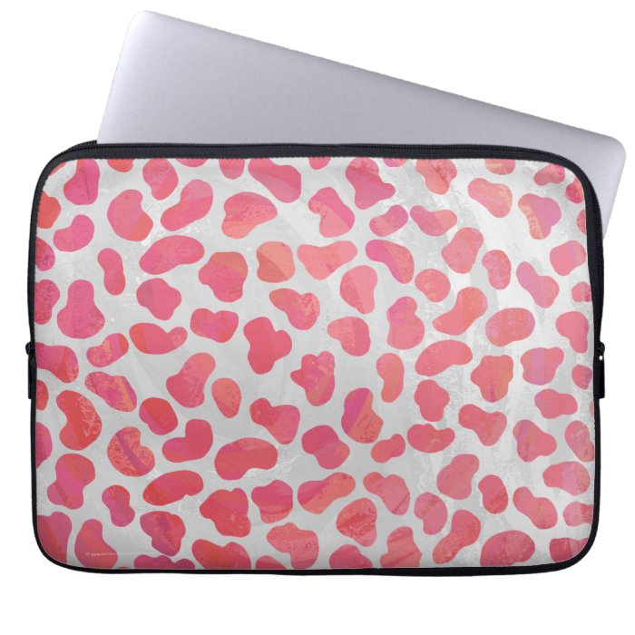 Dalmatian Pink and White Print Laptop Sleeves