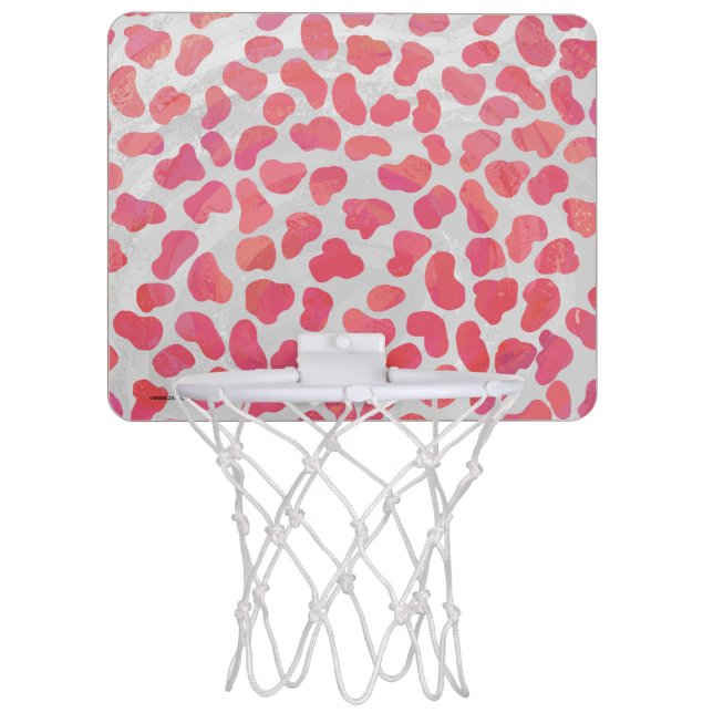 Dalmatian Pink and White Print Mini Basketball Hoop (Front)
