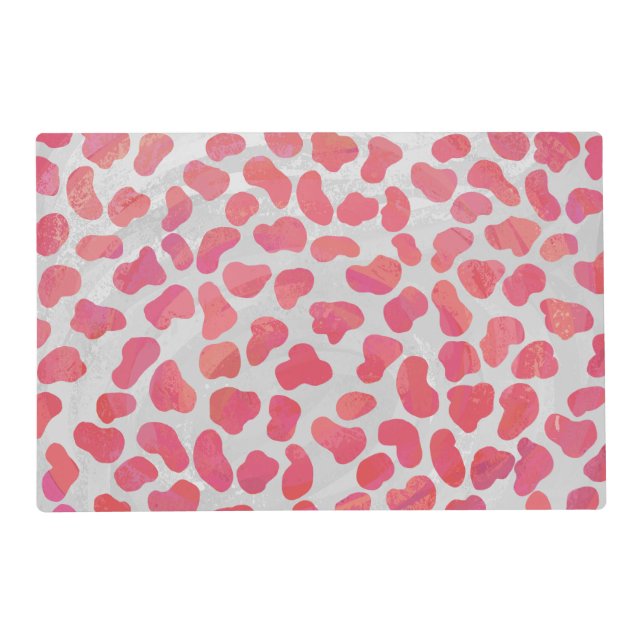 Dalmatian Pink and White Print Placemat (Front)