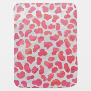 Dalmatian Pink and White Print Receiving Blanket