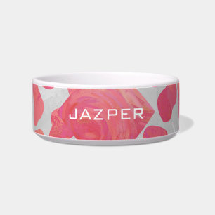 Dalmatian Pink and White with Monogram Bowl