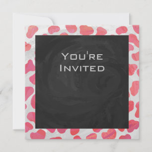 Dalmatian Pink and White with Monogram Invitation