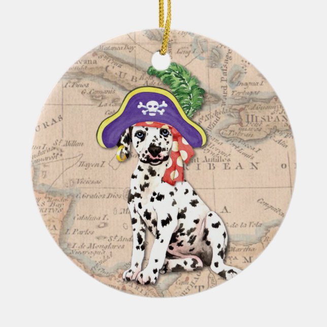 Dalmatian Pirate Ceramic Ornament (Front)