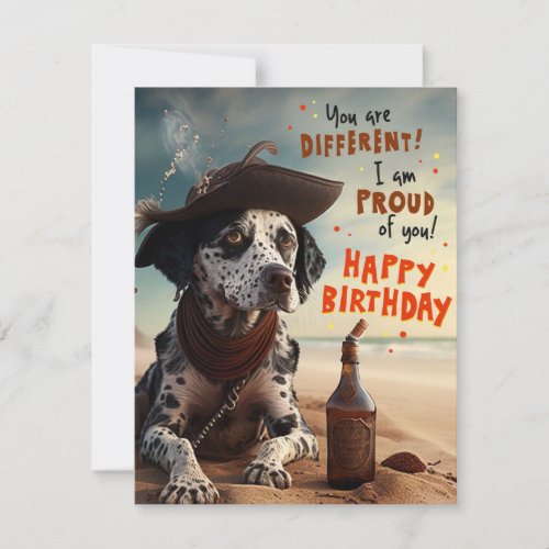 Dalmatian Pirate Dog Happy Birthday Card