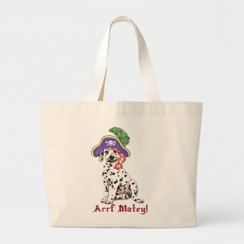 Dalmatian Pirate Large Tote Bag