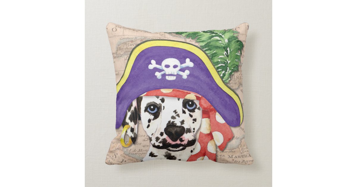 Dalmatian Pirate Throw Pillow