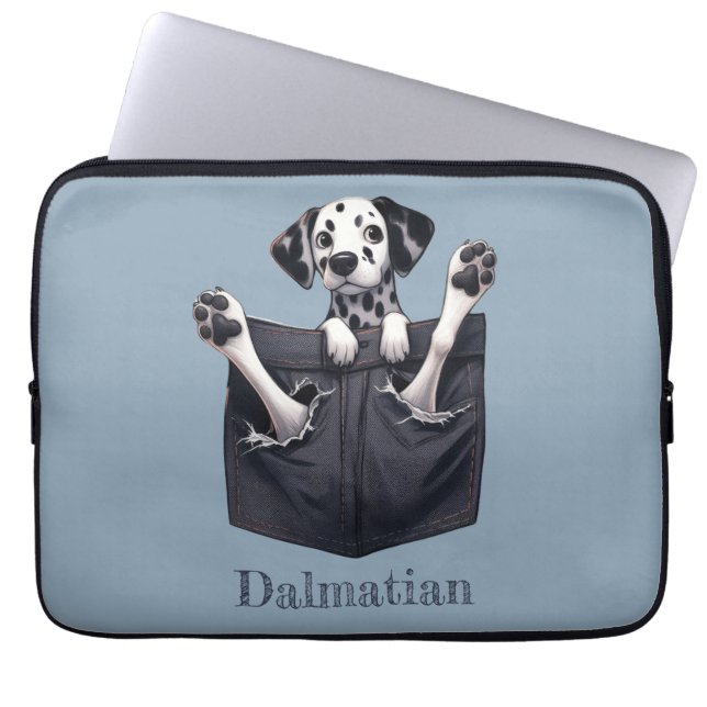 Dalmatian Pocket Dog Laptop Sleeve (Front)