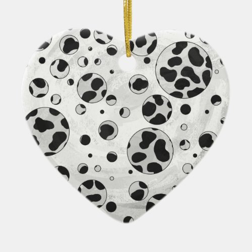 Dalmatian Polka Dot Black and White Ceramic Ornament